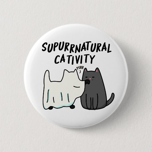 Su-purr-natuurlijke activiteit Grappige katten gra Ronde Button 5,7 Cm (Voorkant)