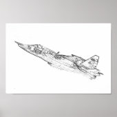 SU Sovjet Frogfoot Plane Sketch Poster (Voorkant)