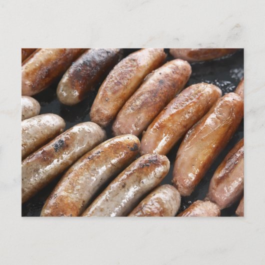 Suasages op Barbeque Briefkaart (Voorkant)