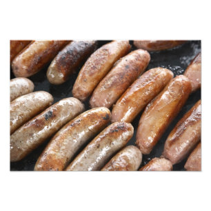 Suasages op Barbeque Foto Afdruk