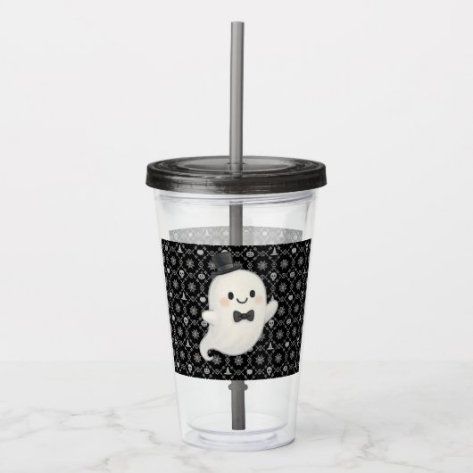 Suave cartoon spook Halloween Acryl Drinkbeker (Voorkant)