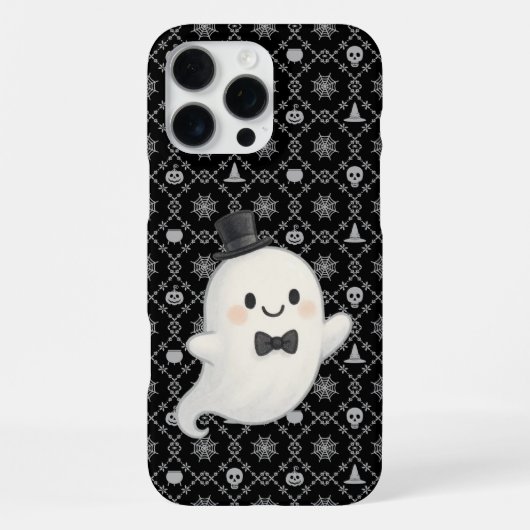 Suave cartoon spook Halloween iPhone Hoesje (Achterkant)