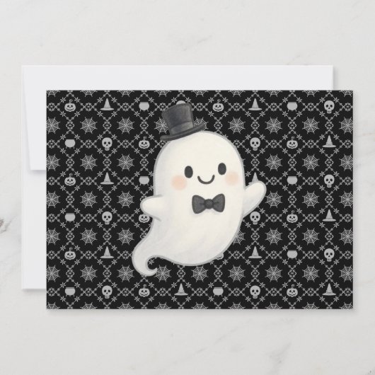 Suave cartoon spook Halloween Kaart (Voorkant)