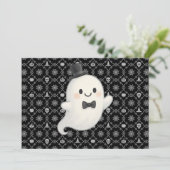 Suave cartoon spook Halloween Kaart (Staand voorkant)
