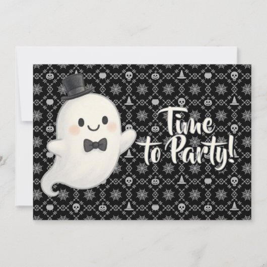 Suave cartoon spook Halloween Kaart (Voorkant)