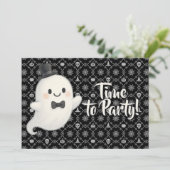Suave cartoon spook Halloween Kaart (Staand voorkant)