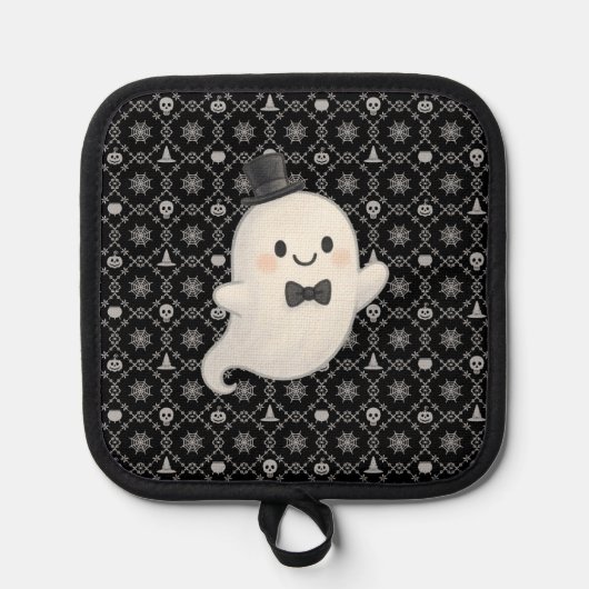 Suave cartoon spook Halloween Pannenlap (Voorkant)