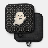 Suave cartoon spook Halloween Pannenlap (Voorkant / Achterkant)