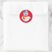 Suave Snowman Ronde Sticker (Tas)