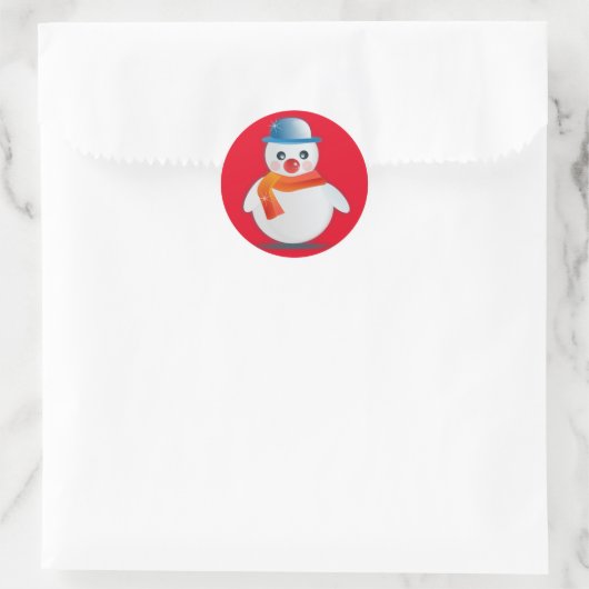 Suave Snowman Ronde Sticker (Tas)