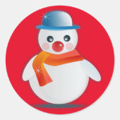 Suave Snowman Ronde Sticker (Voorkant)