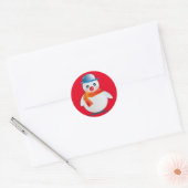 Suave Snowman Ronde Sticker (Envelop)