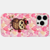 suave Uil met kleurrijke harten Valentijnsdag Case-Mate iPhone Case (Achterkant (horizontaal))