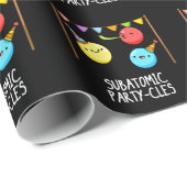 Sub Atomic Party-cles Funny Science Pun Dark BG Cadeaupapier (Rol Hoek)