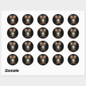 sub bass hoofd Dubstep Ronde Sticker (Vel)