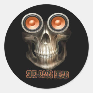 sub bass hoofd Dubstep Ronde Sticker