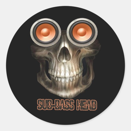 sub bass hoofd Dubstep Ronde Sticker (Voorkant)