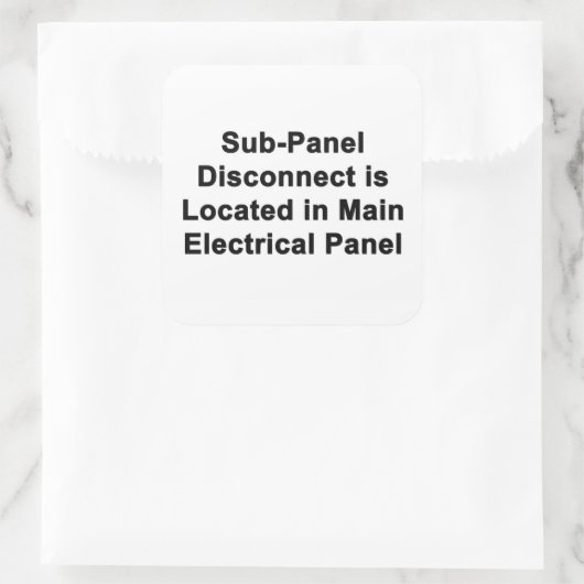 Sub-Panel Disconnect Located in Main Panel sticker (Tas)