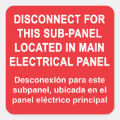Sub-Panel Uitschakeling Gelegen In Hoofdpaneel sti Vierkante Sticker (Voorkant)