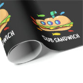 Sub Sandwich Funny Food Pun Dark BG Cadeaupapier (Rol Hoek)