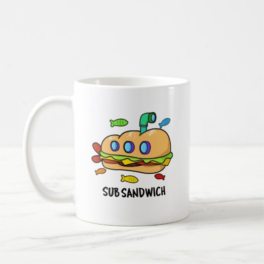 Sub Sandwich Funny Food Pun Koffiemok (Links)