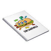 Sub Sandwich Funny Food Pun Notitieboek (Rechterzijde)