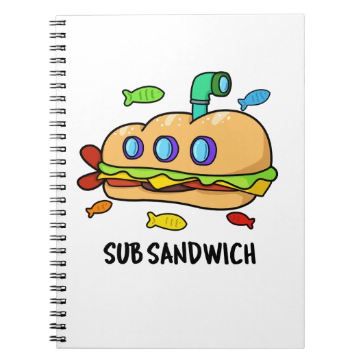 Sub Sandwich Funny Food Pun Notitieboek (Voorkant)