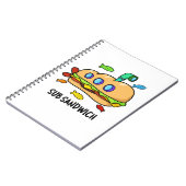 Sub Sandwich Grappige Voedselgrap  Notitieboek (Linkerzijde)