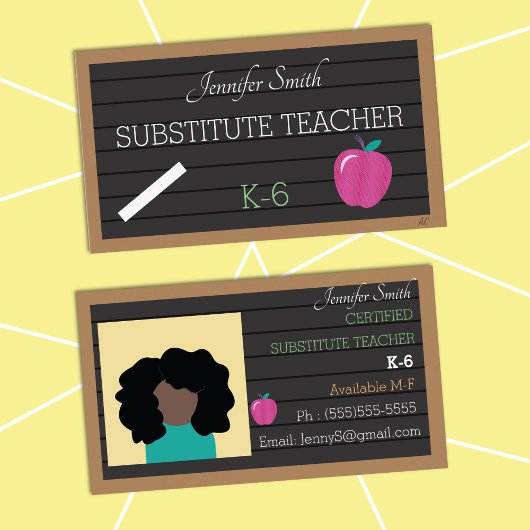 Sub Teacher Letter Board Grote Foto Visitekaartjes