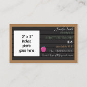 Sub Teacher Letter Board Grote Foto Visitekaartjes (Achterkant)