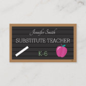 Sub Teacher Letter Board Grote Foto Visitekaartjes (Voorkant)
