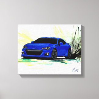 Subaru BRZ Waterverf schilderCanvas afdrukken