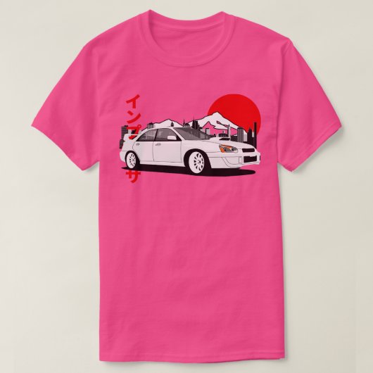 Subaru Impreza Retro stijl 20022005 T-shirt (Design voorkant)