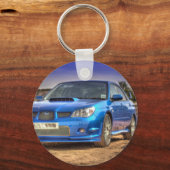 Subaru Impreza STi "Hawkeye" in Blauw Sleutelhanger (Voorkant)