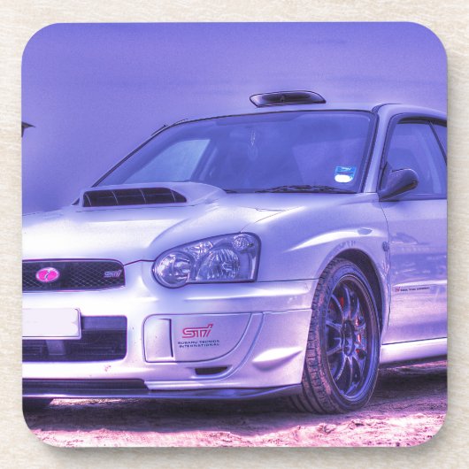 Subaru Impreza WRX STi Spec in het wit Drankjes Onderzetter (Voorkant)