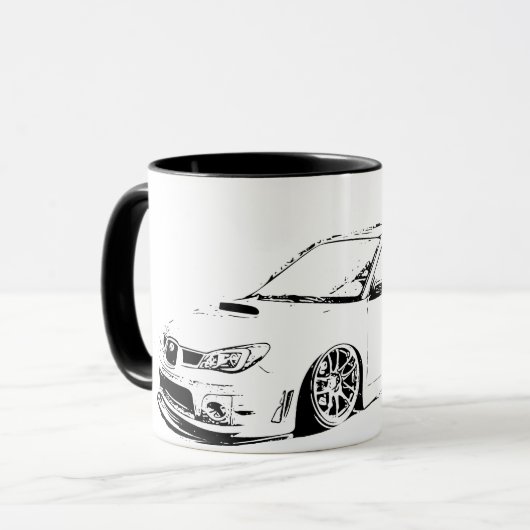 Subaru Impreza WRX Sti Vector Afbeelding Mok (Voorkant links)