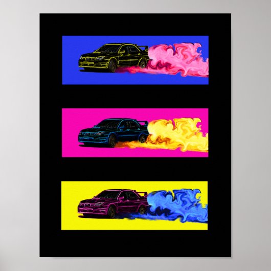 Subaru STi Drift Print (Voorkant)