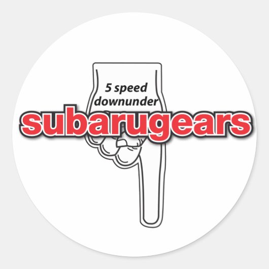 Subarugears 5 speed downunder stickers (Voorkant)