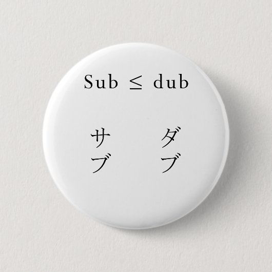 Subbus vs dub ronde button 5,7 cm (Voorkant)
