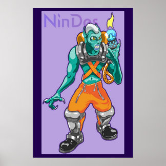 Subcretie met vlamuitrusting poster