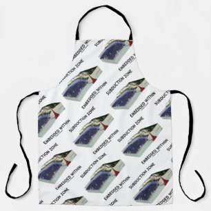 Subductiegebied ingebed in geologische Humor Schort