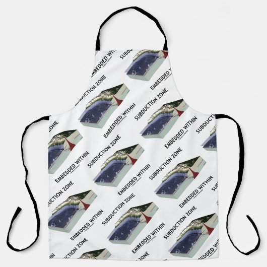 Subductiegebied ingebed in geologische Humor Schort (Voorkant)