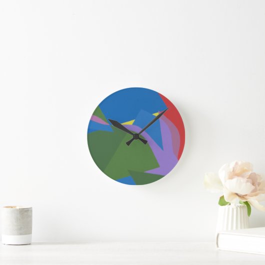 Subdued Abstract Composition Round Clock Ronde Klok (Huis)