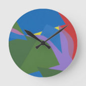 Subdued Abstract Composition Round Clock Ronde Klok (Voorkant)