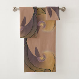 Subdued Earth Tone Designer Towel Bad Handdoek