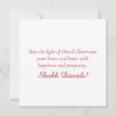 Subh Diwali Glowing Diya Festival van Licht Rood Feestdagenkaart (Achterkant)