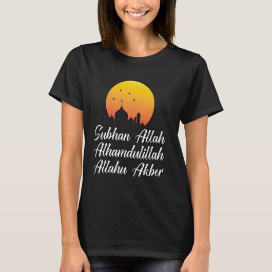 Subhan Allah Alhamdulillah Allahu Akbar Islamic Ta T-shirt (Voorkant)