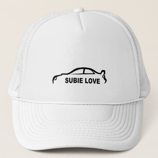 Subie Love Black silhouette Trucker Pet (Voorkant)