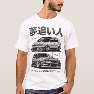 Subie vs Silvia Automotive Car Illustration T-shirt