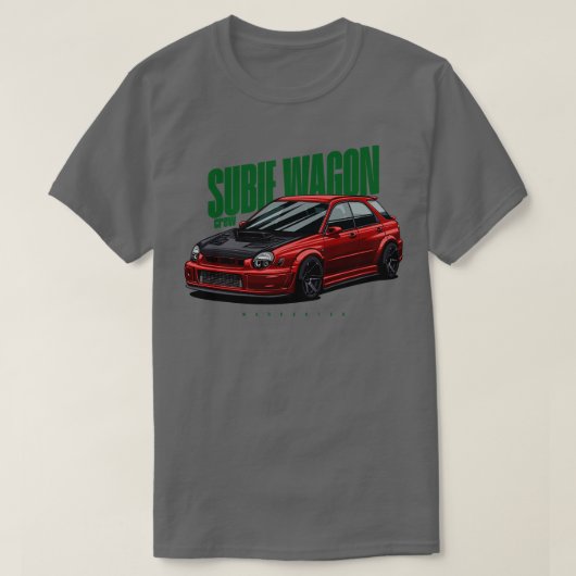 Subie Wagon rood T-shirt (Design voorkant)